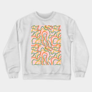 Abstract curvy lines pattern in pink Crewneck Sweatshirt